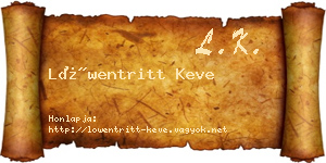 Löwentritt Keve névjegykártya